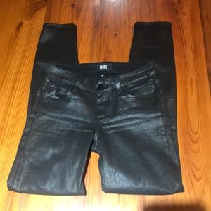 PAIGE ultra skinny black fog luxe coating sz 25
